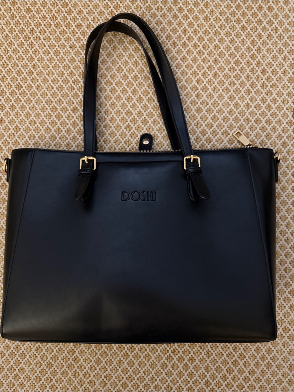 Doshi Professional Vegan Leather Work Tote Bag - Black (Excellent Condition)